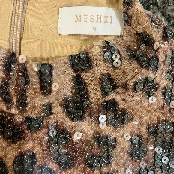 Meshki Sequin Animal Print Dress - Picture 1 of 7